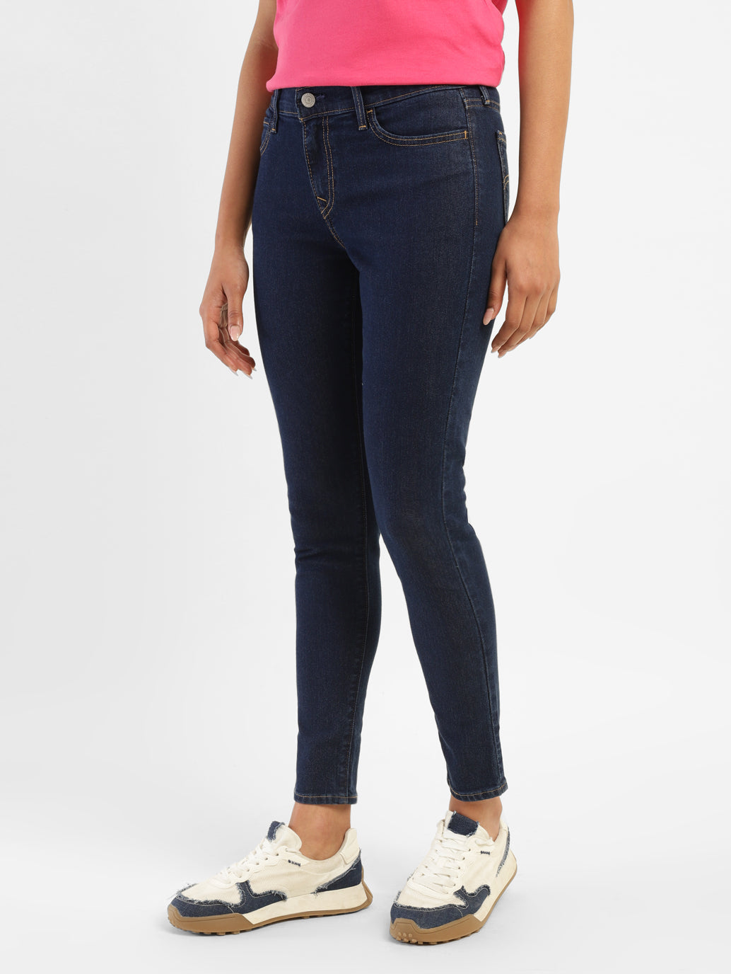 Women's 710 Navy Blue Skinny Fit Mid Rise Jeans - 81c2288b-2f47-4c01-a07b-f7b8943bce2f View