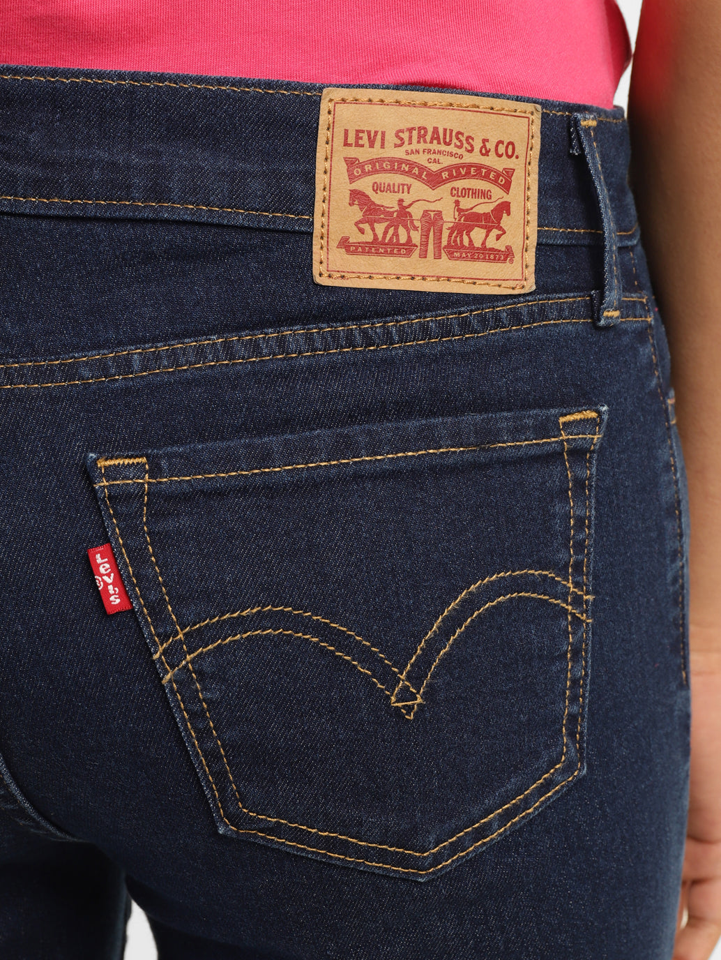 Women's 710 Navy Blue Skinny Fit Mid Rise Jeans - e2b707a3-d4fa-42cc-bded-bfe06365180b View