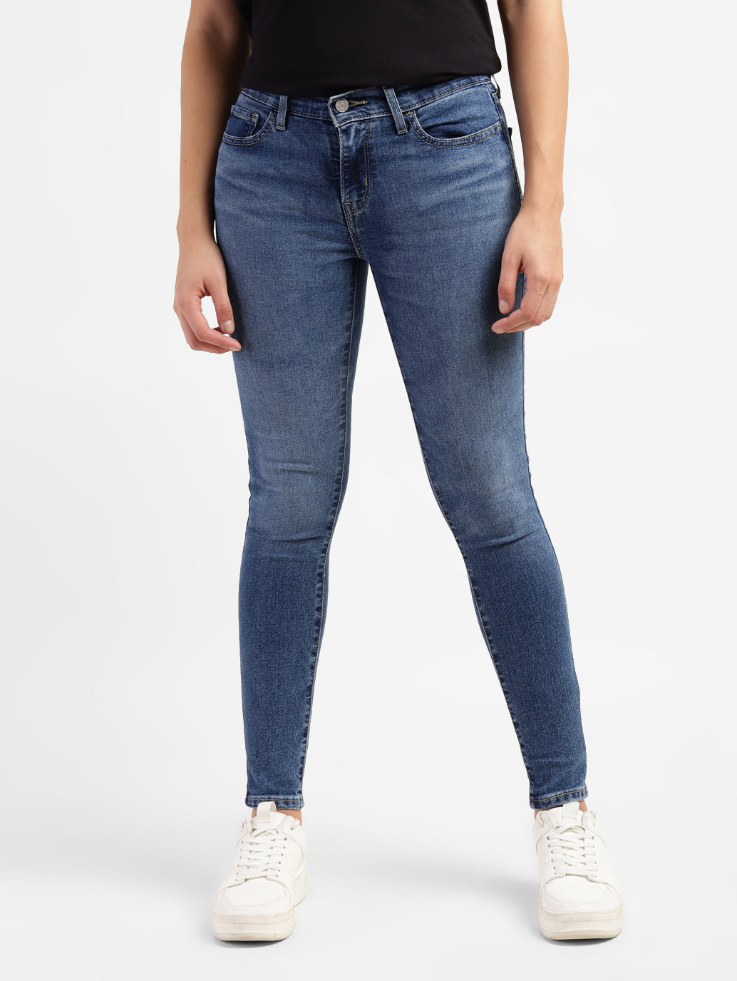Women's 710 Blue Skinny Fit Mid Rise Jeans - 6edee4bb-4fcb-4d58-a47c-dbcbbebb1bb9 View