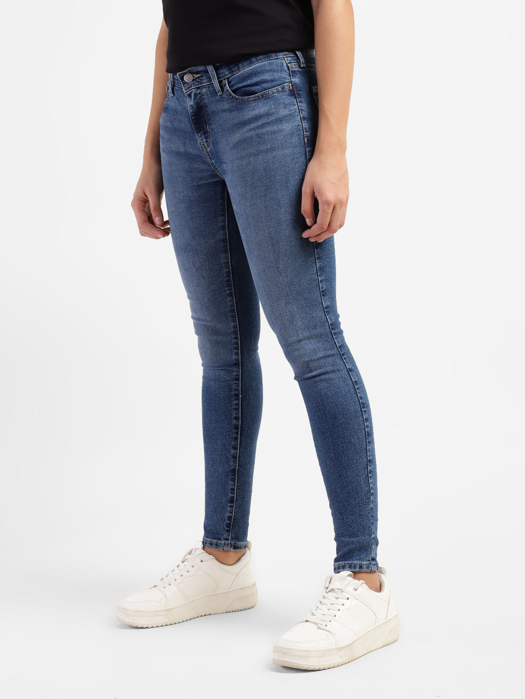 Women's 710 Blue Skinny Fit Mid Rise Jeans - 92e91477-3981-4e30-a8f1-a8b5114aac6f View