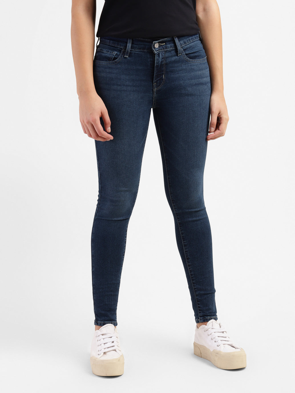 Women's 710 Blue Skinny Fit Mid Rise Jeans - 5317dadf-fee8-4608-ae51-462aedc7f6bc View