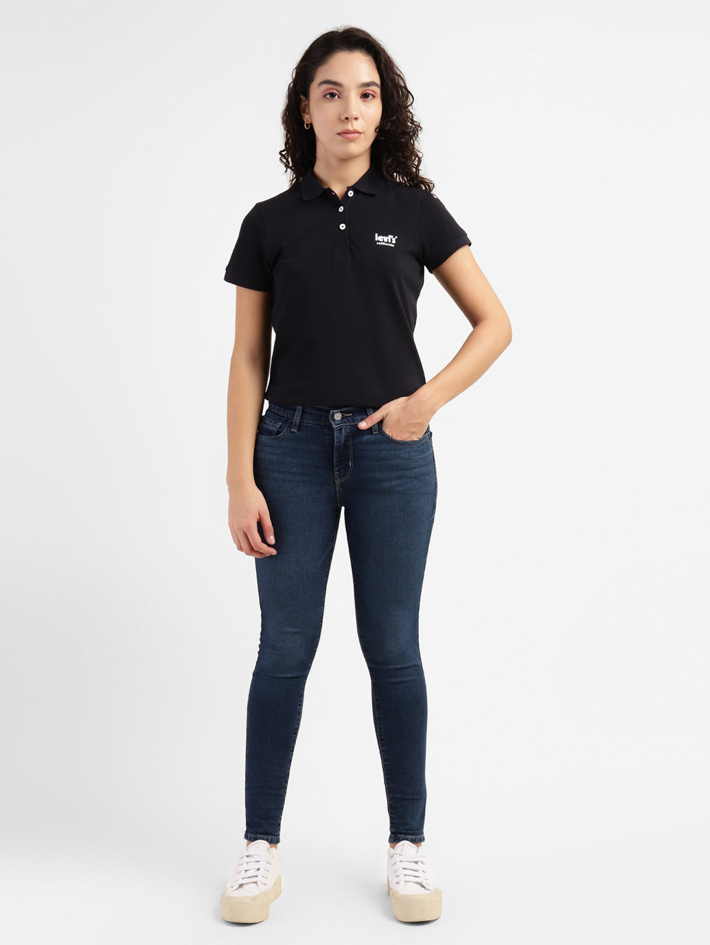 Women's 710 Blue Skinny Fit Mid Rise Jeans - c3f4132b-03fa-4d24-afc0-5b4d979e3d9b View