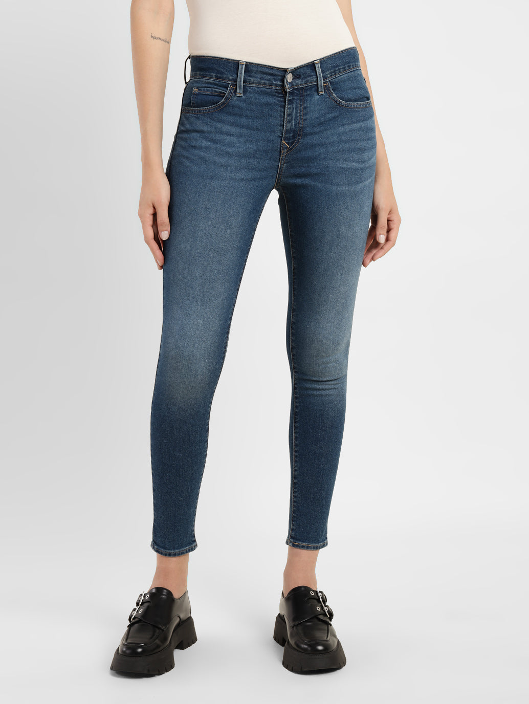 Women's 710 Blue Skinny Fit Mid Rise Jeans - 76d52f3c-5c60-4d7a-97ee-2f9a5a293a92 View