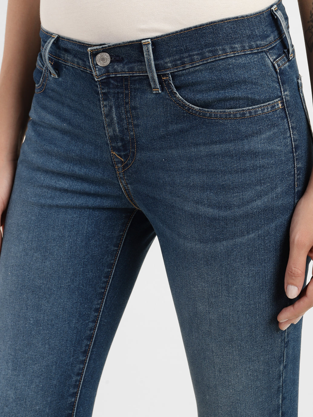 Women's 710 Blue Skinny Fit Mid Rise Jeans - 1dc4cd72-d139-4173-9a73-2e17ce67dc75 View