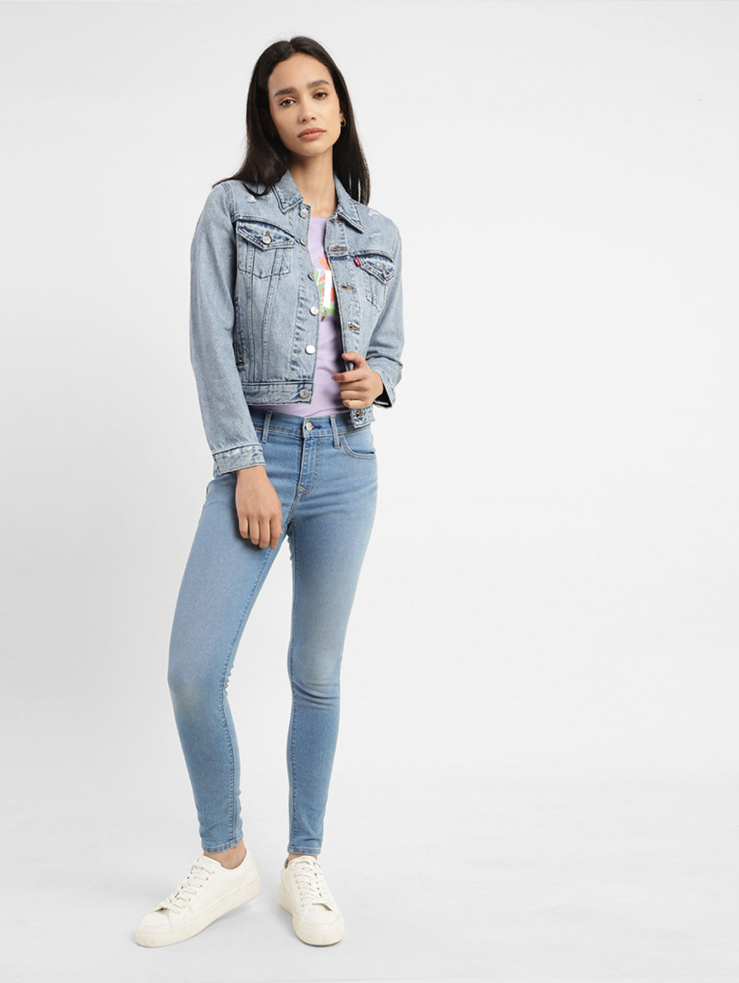 Women's 710 Blue Skinny Fit Mid Rise Jeans - c0e79d04-b79e-436a-a5a0-5550b65610a2 View