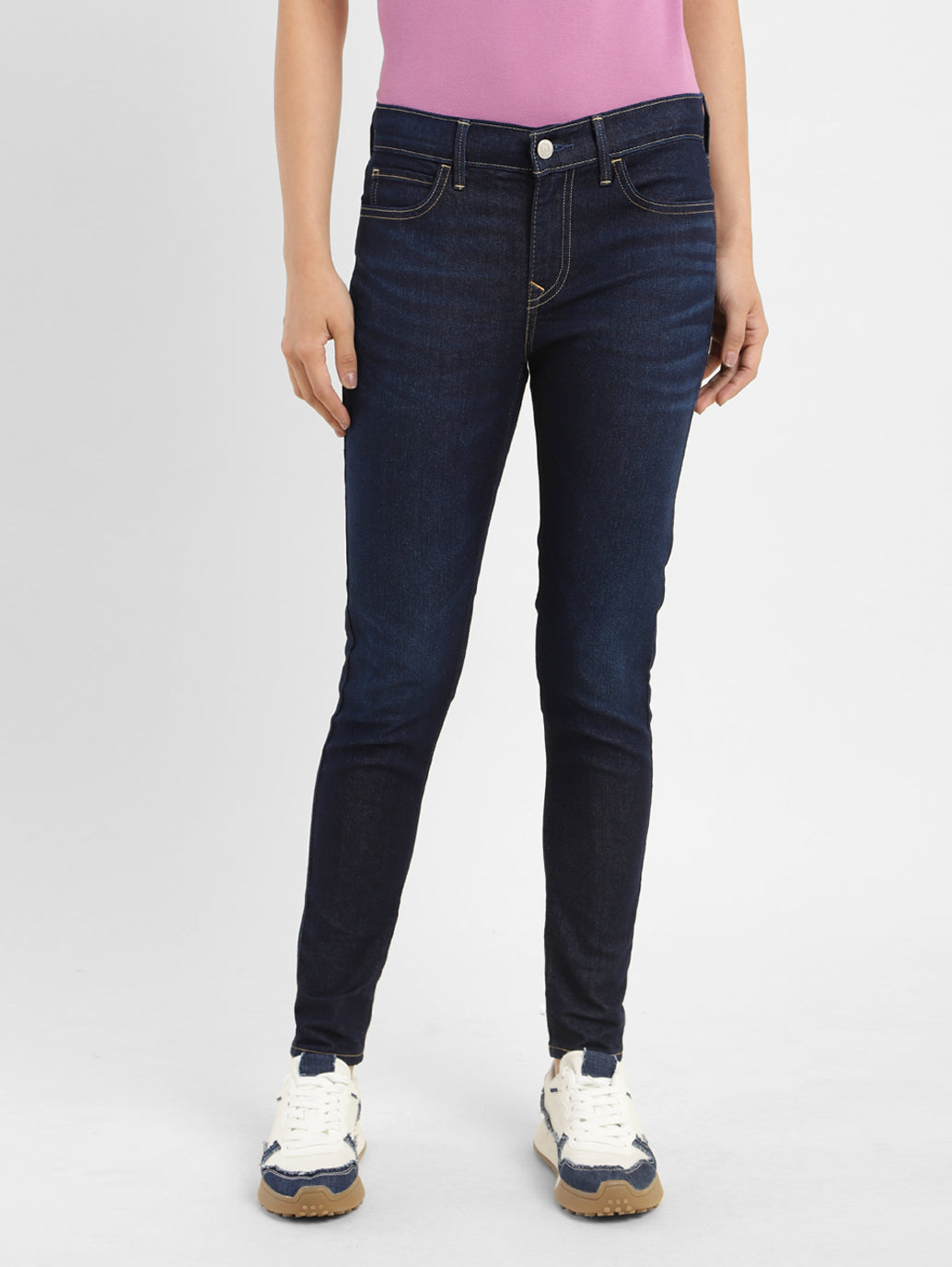 Women's 710 Blue Skinny Fit Mid Rise Jeans - 8175c934-4025-4ce9-82de-fdcbfeeffa35 View