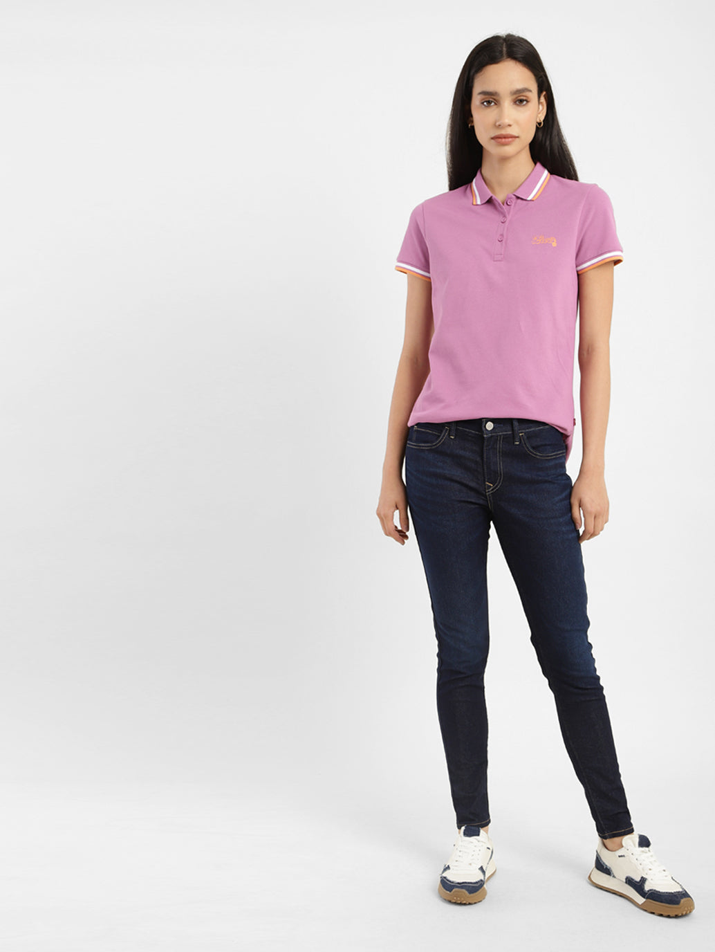 Women's 710 Blue Skinny Fit Mid Rise Jeans - d80bb7ef-1ba0-45af-871e-db561e1a7fb8 View