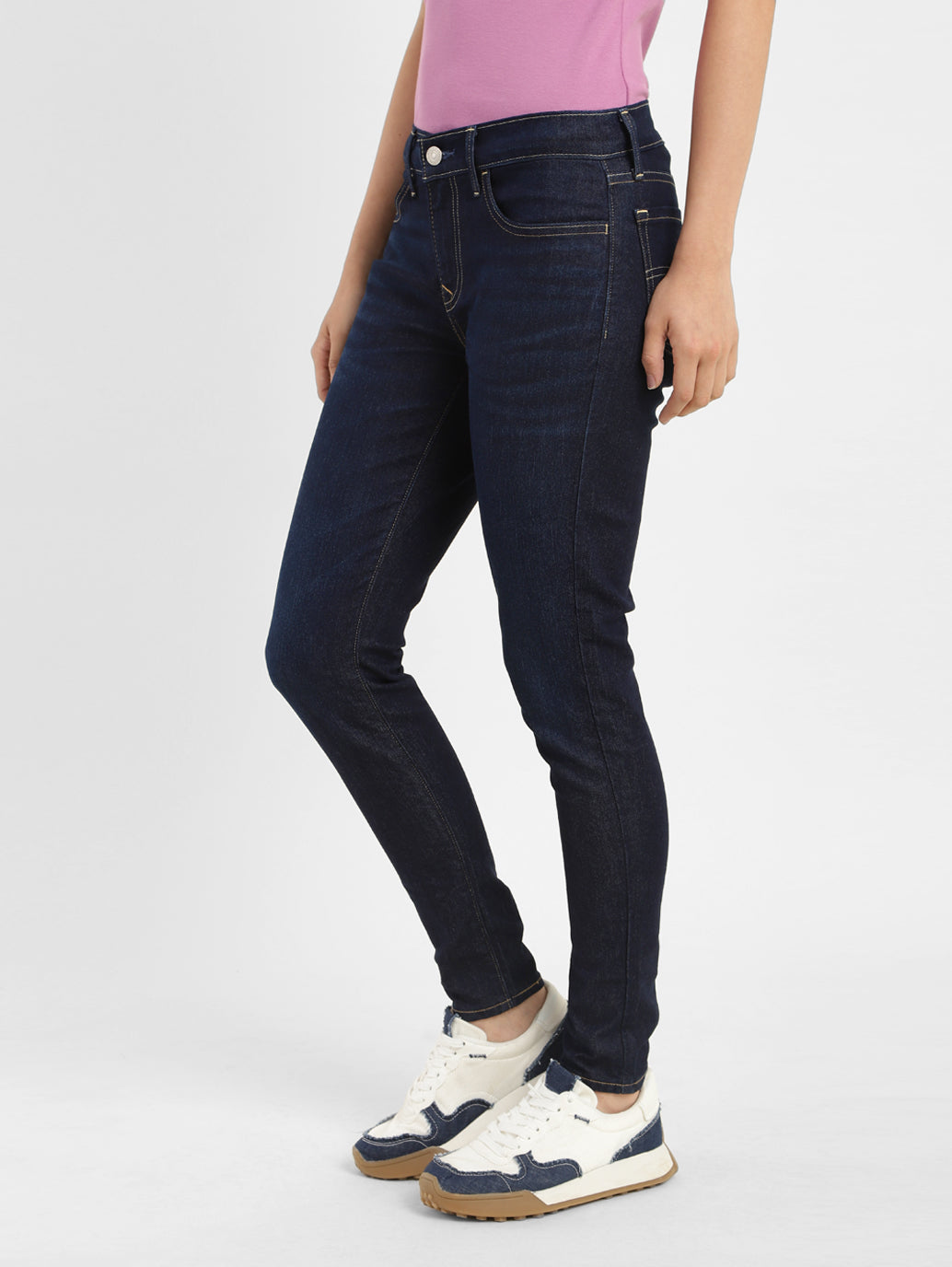 Women's 710 Blue Skinny Fit Mid Rise Jeans - 0311c98b-4586-40e4-8ed3-88e166f09412 View