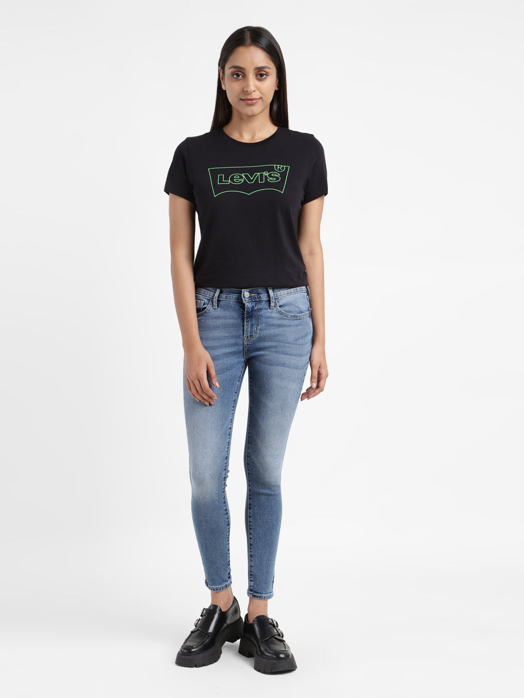 Women's 710 Blue Skinny Fit Mid Rise Jeans - 49632b8f-95d1-4aea-b1c3-f84ff63c250e View