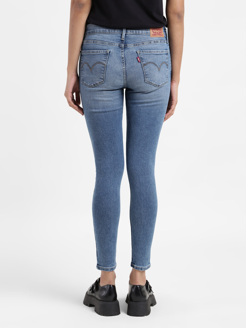 Women's 710 Blue Skinny Fit Mid Rise Jeans - 891c1a04-b934-46d0-89a3-c67a34d991b5 View