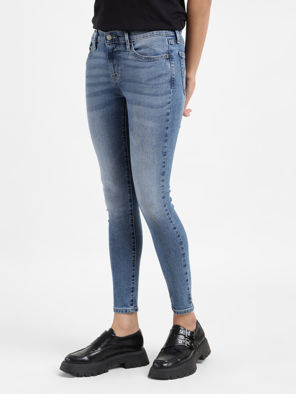 Women's 710 Blue Skinny Fit Mid Rise Jeans - 904ee23d-c087-4f7d-aac2-c0569315a9ed View