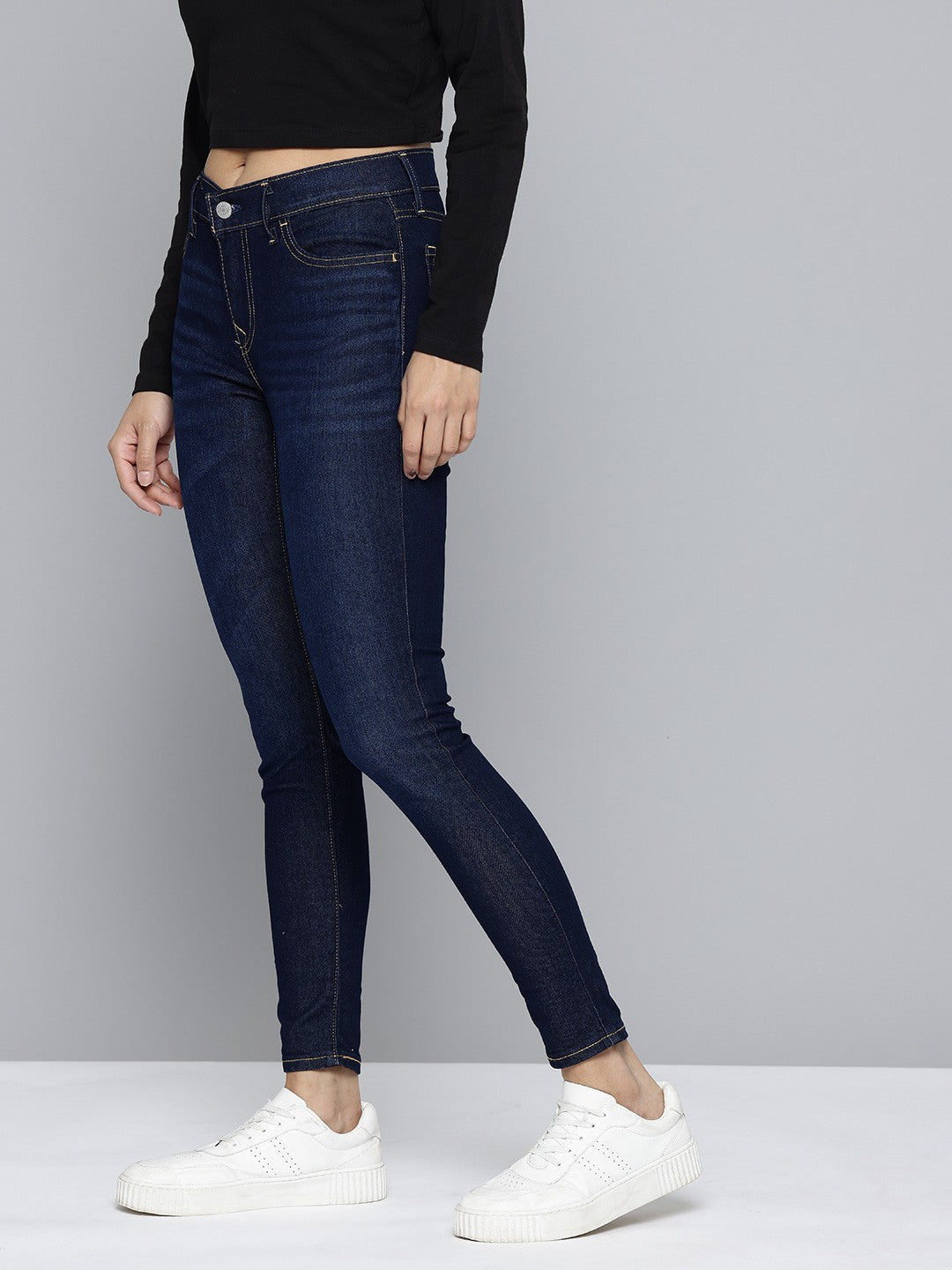 Women's 710 Blue Skinny Fit Mid Rise Jeans - 2 View