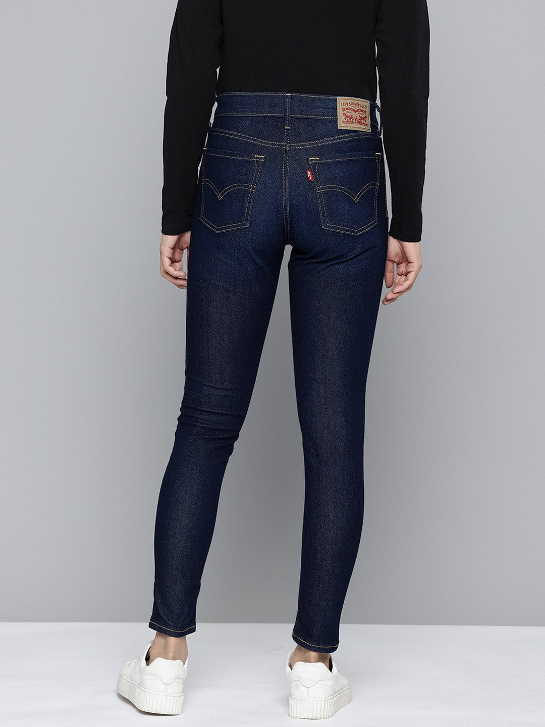 Women's 710 Blue Skinny Fit Mid Rise Jeans - 3 View