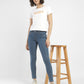 Women's 710 Blue Skinny Fit Mid Rise Jeans - StyleShot View