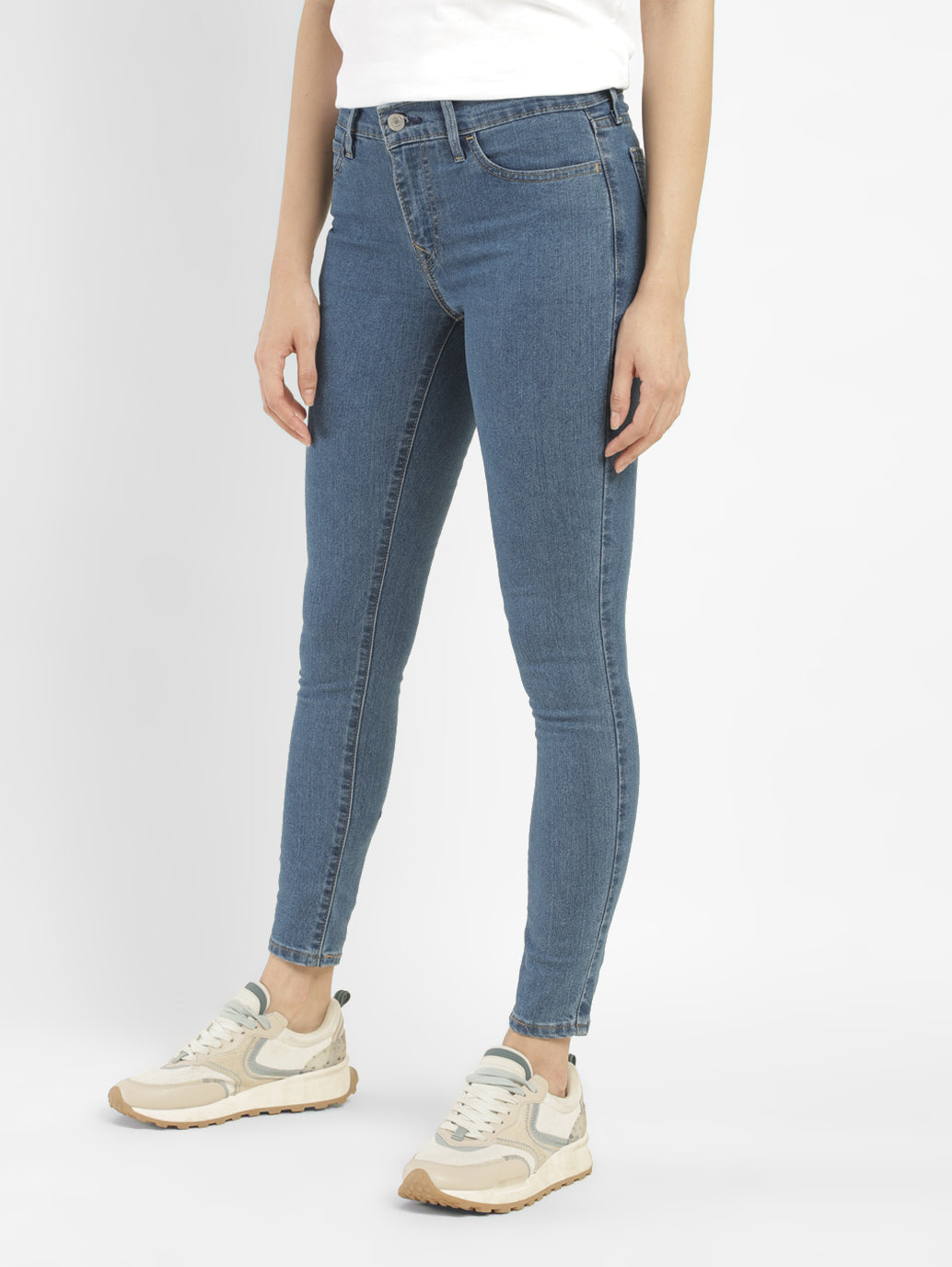 Women's 710 Blue Skinny Fit Mid Rise Jeans - 5a34196b-a986-4f50-98e3-a100f7c1df22 View