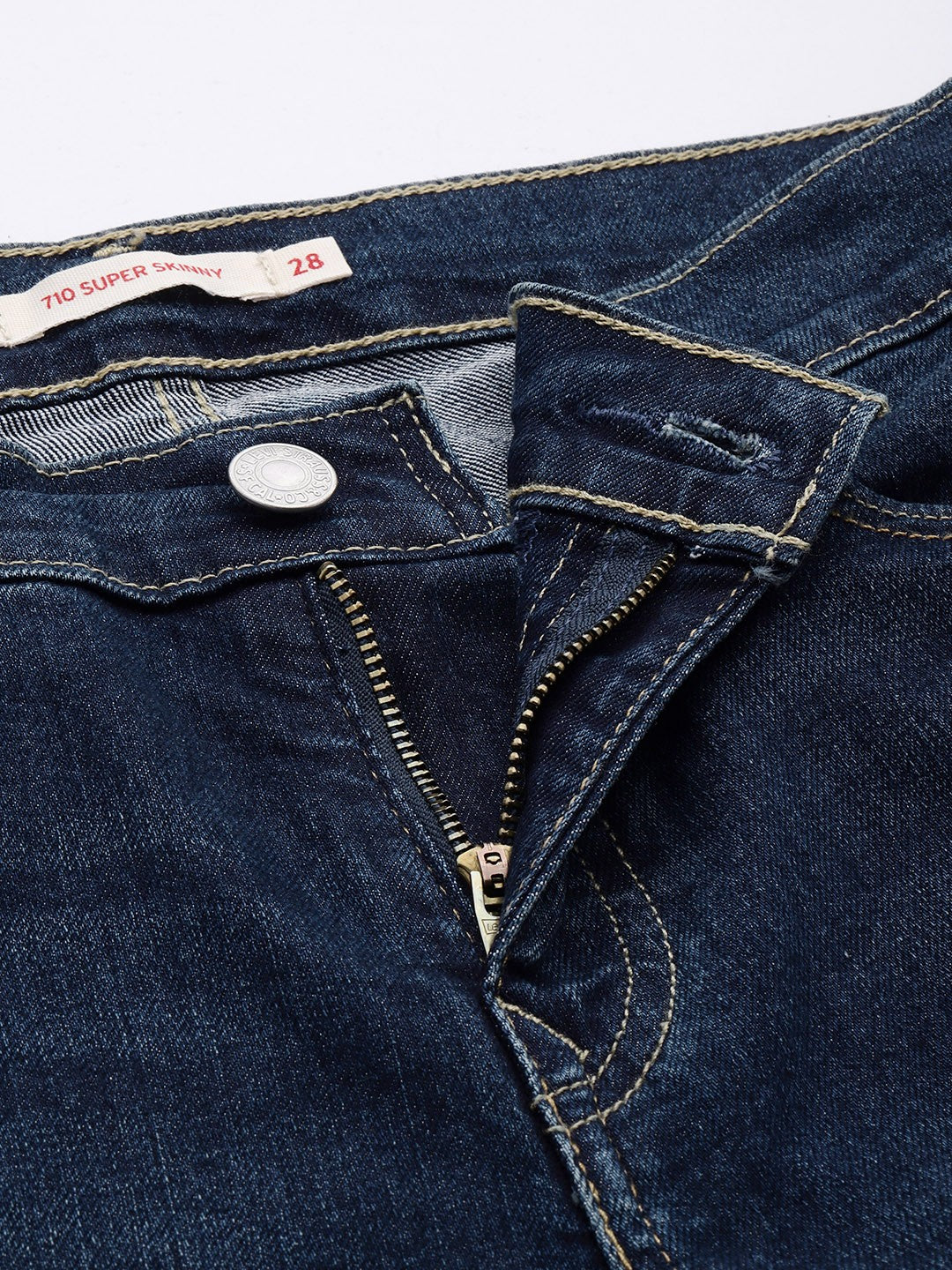 Women's 710 Blue Skinny Fit Mid Rise Jeans - zipstyle View