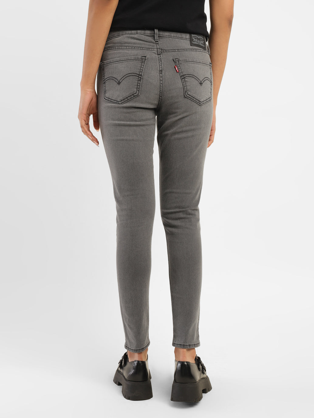 Women's 710 Dark Grey Skinny Fit Mid Rise Jeans - e64c0e4e-8768-4fd1-997d-1cbd36ecd0f9 View