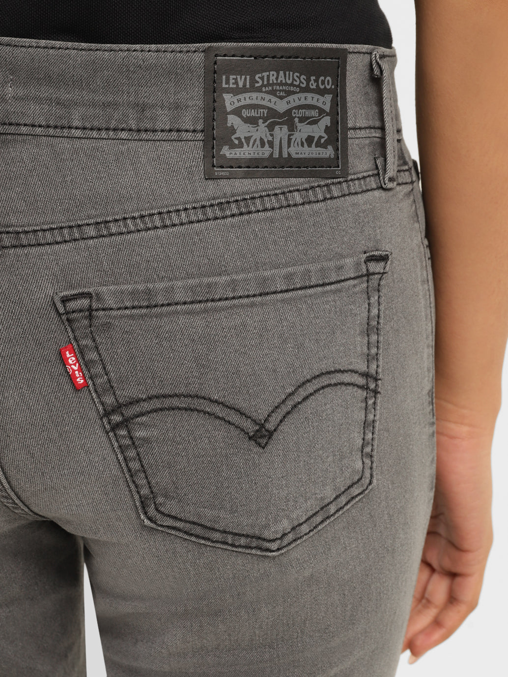 Women's 710 Dark Grey Skinny Fit Mid Rise Jeans - d282a18a-735a-45dc-b4e0-8285283117ef View