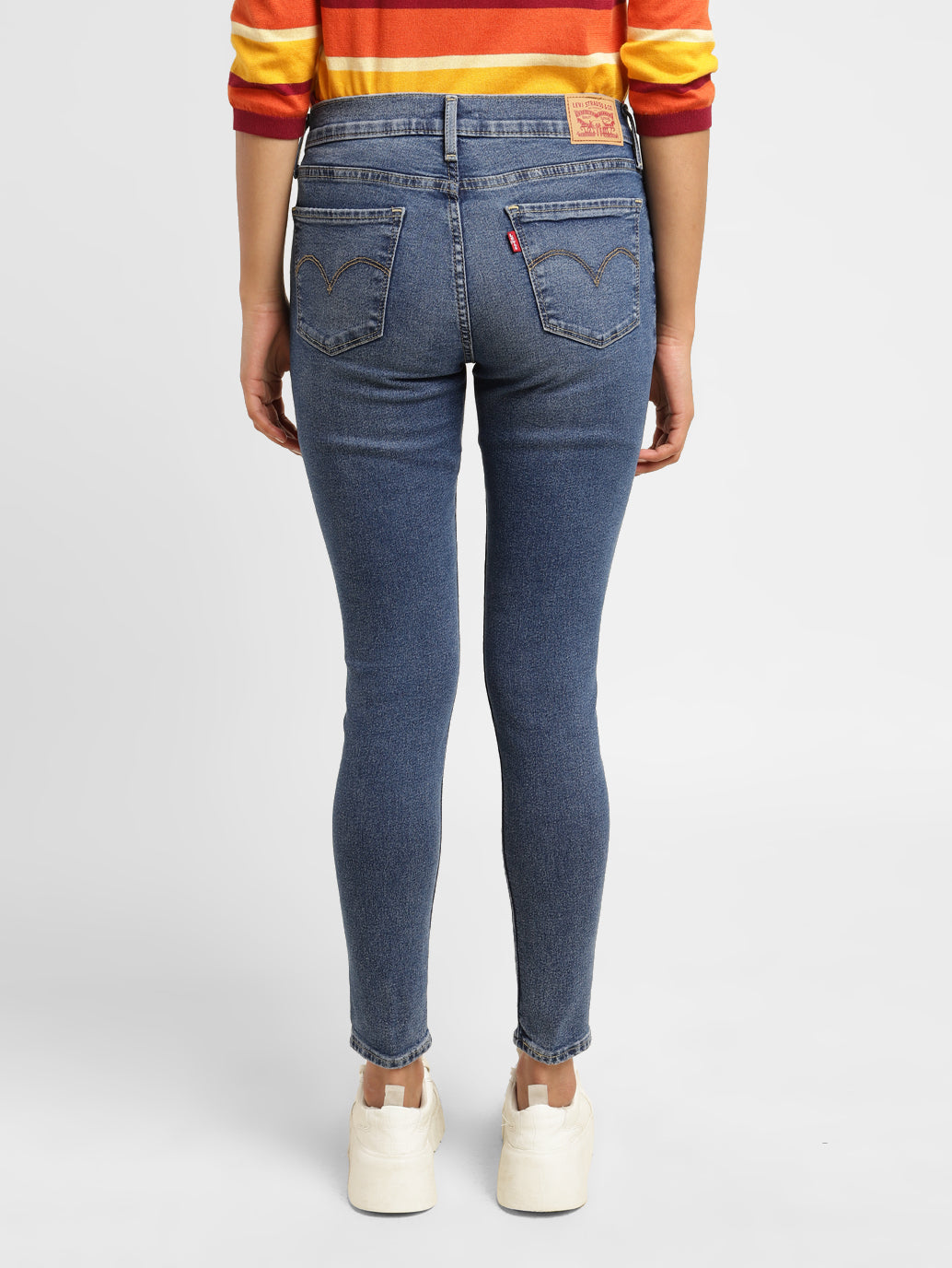 Women's 710 Blue Skinny Fit Mid Rise Jeans - c41c2bf7-2992-4a9b-9a04-bd49caff07fe View