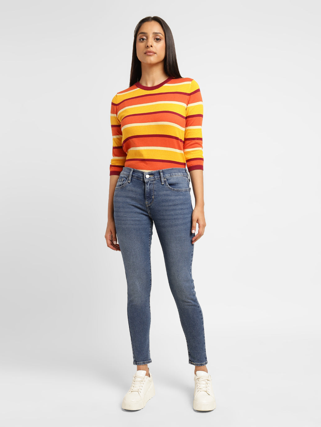 Women's 710 Blue Skinny Fit Mid Rise Jeans - b0765300-6bfe-4503-8f5a-4600f100b41a View