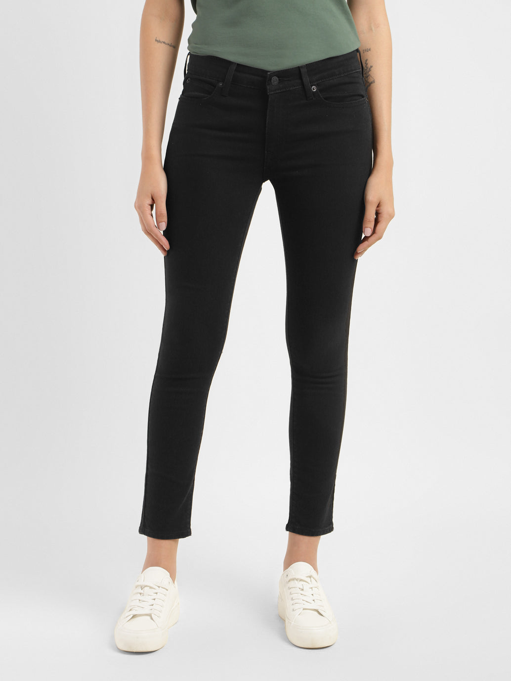 Women's 711 Black Skinny Fit Mid Rise Jeans - b3356f34-9804-43f7-8c25-86c46169f1d8 View