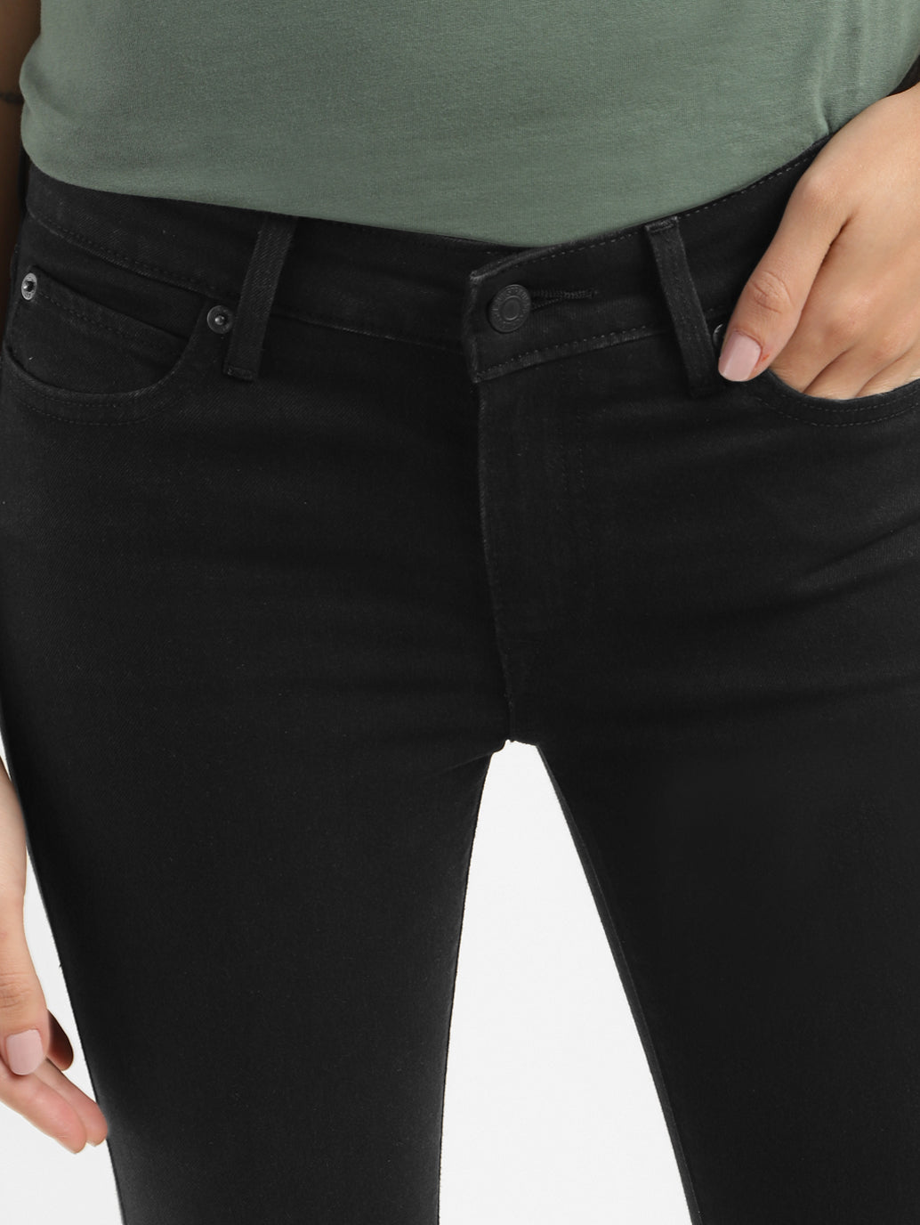 Women's 711 Black Skinny Fit Mid Rise Jeans - 73eca30b-49ef-4049-851e-c40b510943b9 View