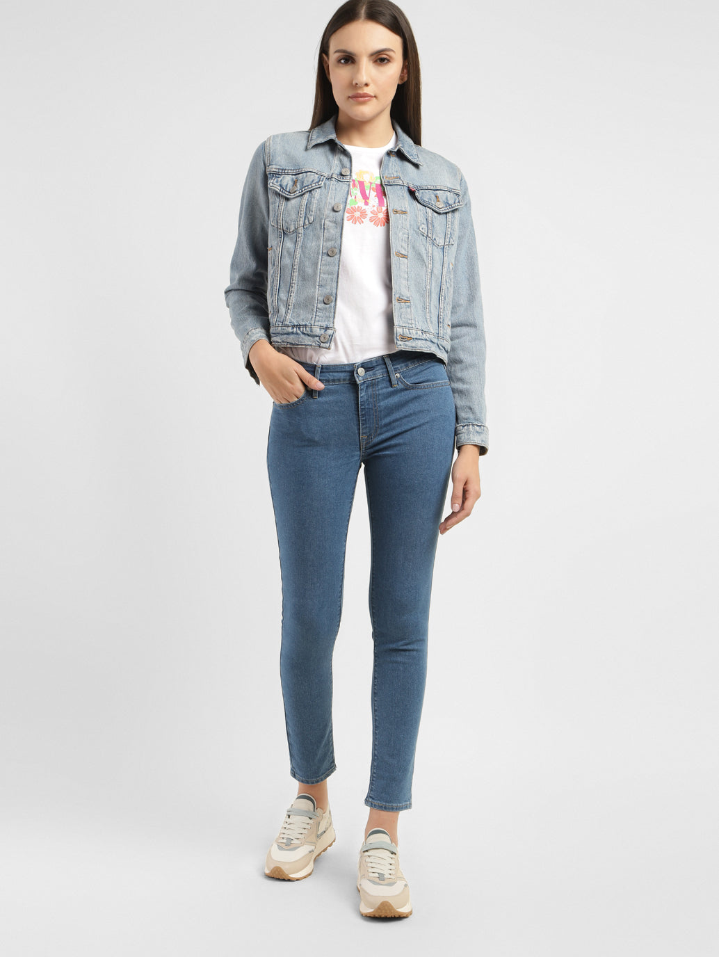 Women's 711 Blue Skinny Fit Mid Rise Jeans - e03cf7e0-4171-4d6f-80e2-436cf9bd3061 View