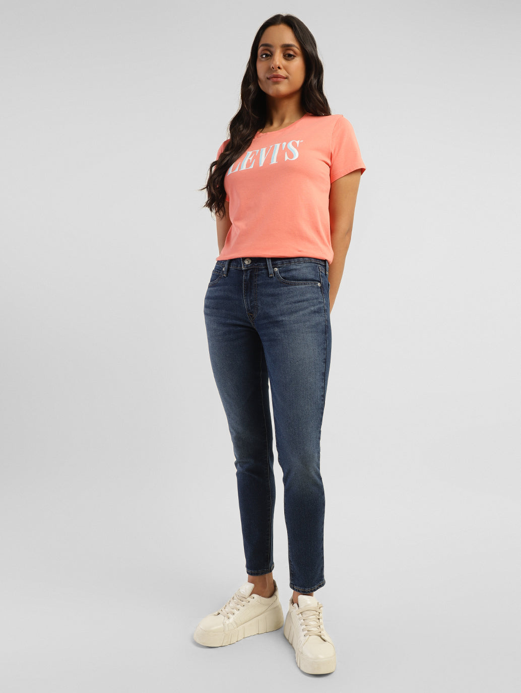 Women's 711 Blue Skinny Fit Mid Rise Jeans - 8d5312dd-9461-42e4-ad5b-c7048fd624f3 View