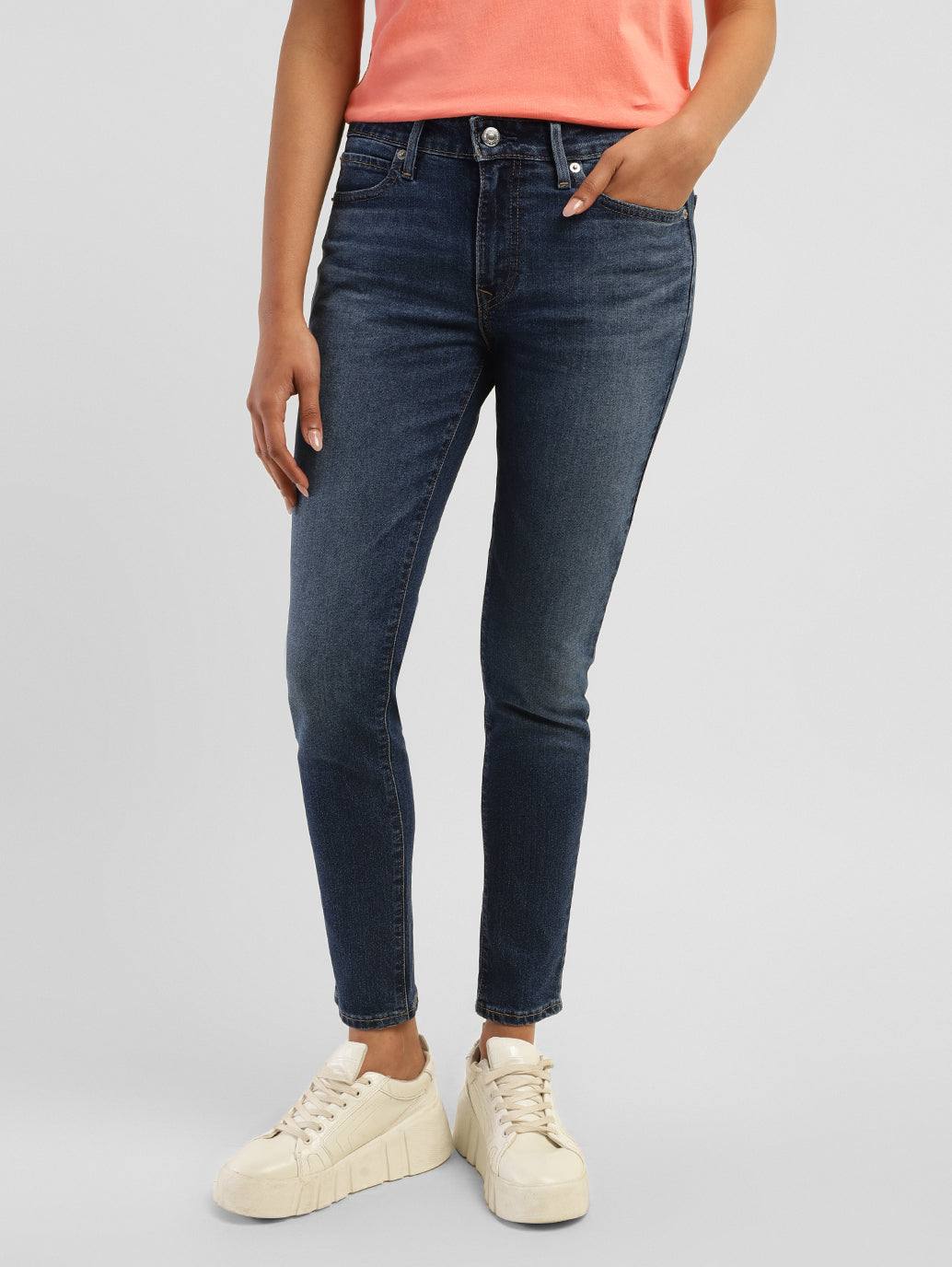 Women's 711 Blue Skinny Fit Mid Rise Jeans - ce3f00fd-c25c-45a8-8027-e02700a78bf6 View
