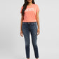 Women's 711 Blue Skinny Fit Mid Rise Jeans - ModelFront View