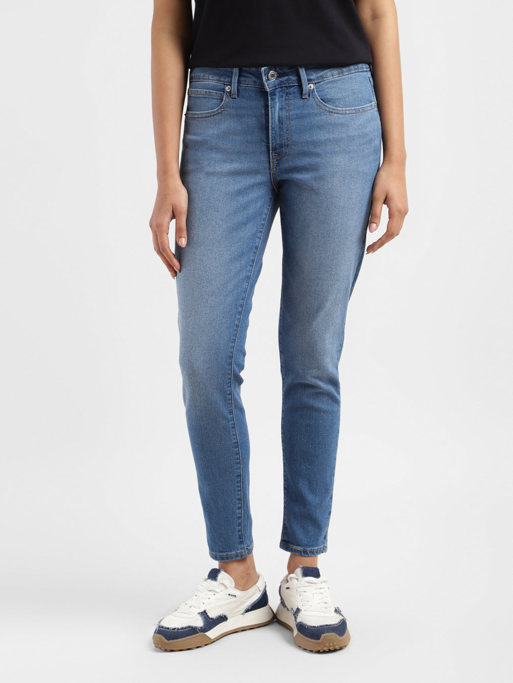 Women's 711 Blue Skinny Fit Mid Rise Jeans - 5f0049f5-8ce5-4f45-9427-f672e96e157b View
