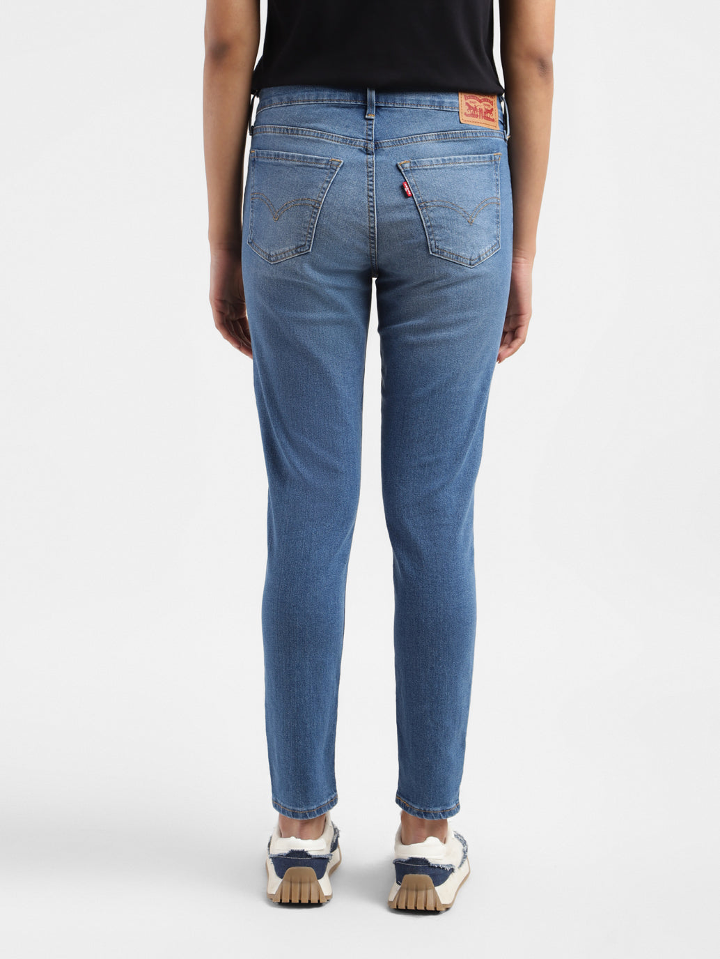 Women's 711 Blue Skinny Fit Mid Rise Jeans - 56879648-59df-494c-8db2-75673393c48e View