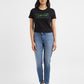 Women's 711 Blue Skinny Fit Mid Rise Jeans - ModelFront View