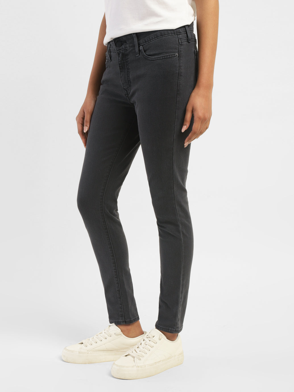 Women's 711 Black Skinny Fit Mid Rise Jeans - 13280cdb-cde6-48c1-87ea-aec9562d5bac View
