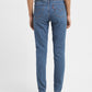 Women's 711 Blue Skinny Fit Mid Rise Jeans - Back View