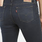 Women's 711 Blue Skinny Fit Mid Rise Jeans - BackDetails View