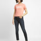 Women's 711 Blue Skinny Fit Mid Rise Jeans - ModelFront View