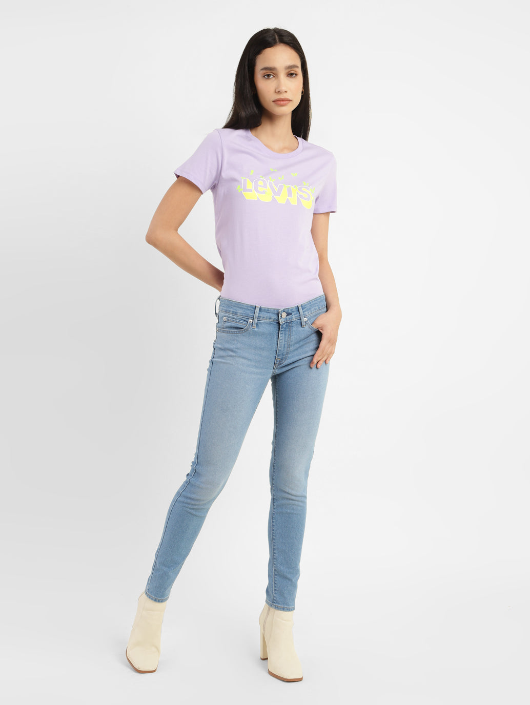 Women's 711 Blue Skinny Fit Mid Rise Jeans - 7e1dd9cd-417c-4a87-8428-a68a32890bbd View