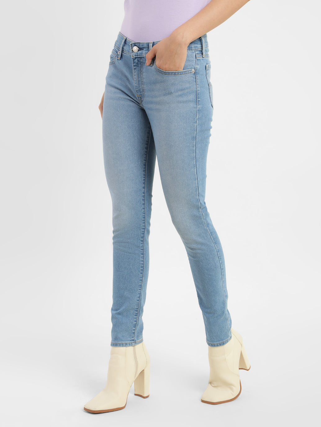 Women's 711 Blue Skinny Fit Mid Rise Jeans - 63bf48d9-cb9b-4682-954a-5d777850db9d View
