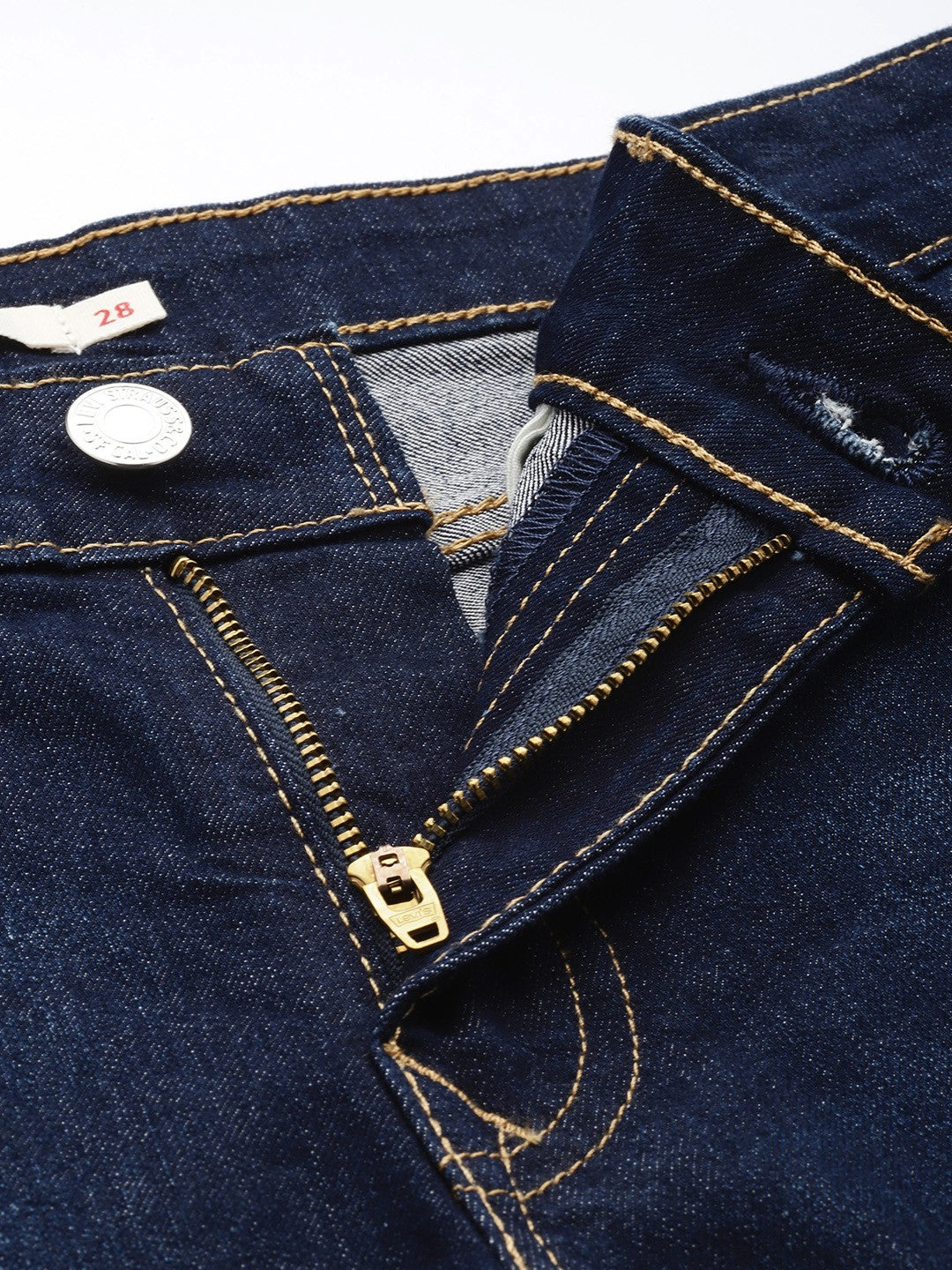 Women's 711 Blue Skinny Fit Mid Rise Jeans - ZipDetails View
