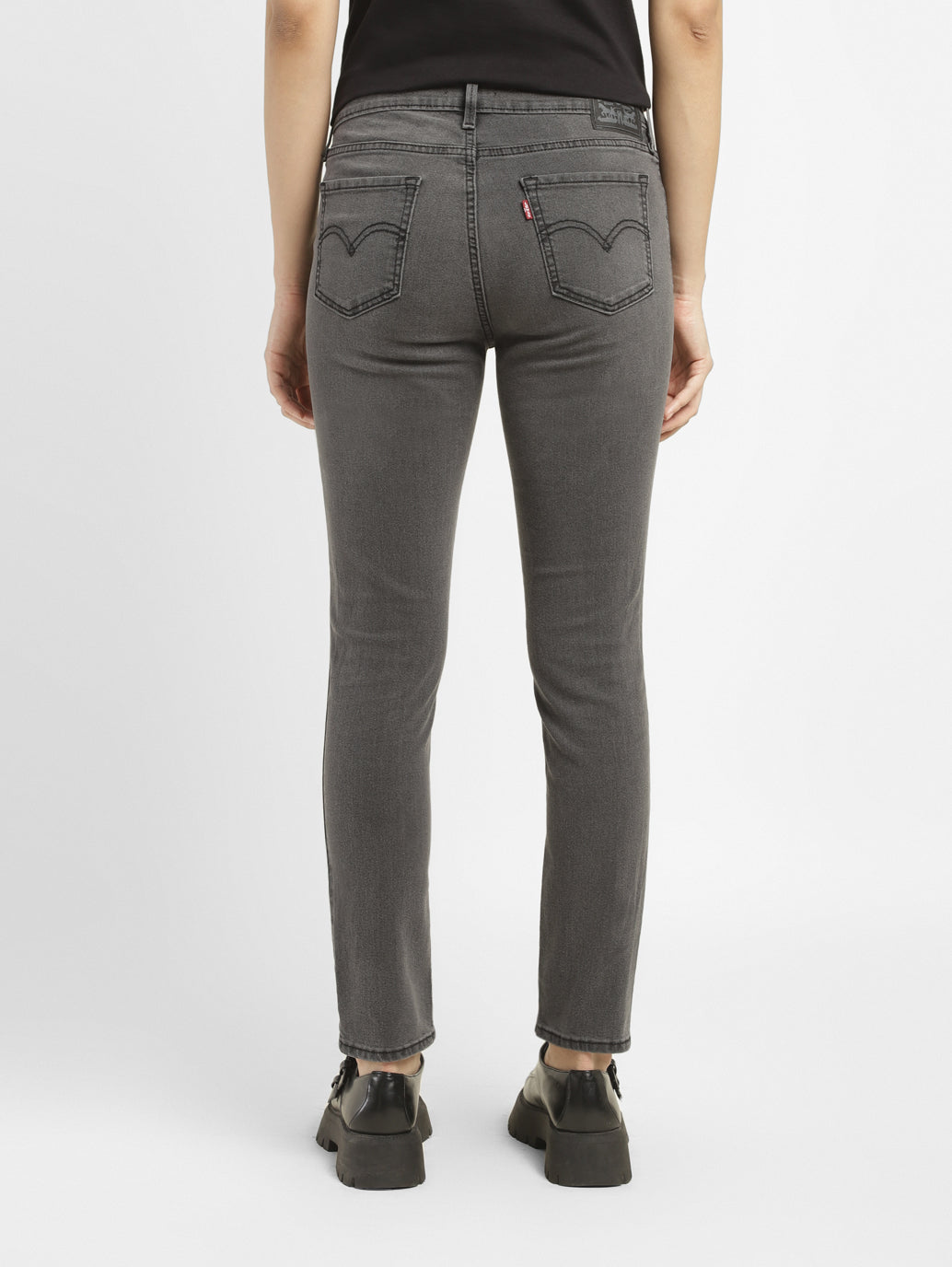 Women's 711 Grey Skinny Fit Mid Rise Jeans - 7f6bab06-6b47-457e-8bd3-252234352113 View
