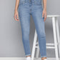 Women's 711 Blue Skinny Fit Mid Rise Jeans - FrontDetails View
