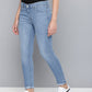Women's 711 Blue Skinny Fit Mid Rise Jeans - Side View