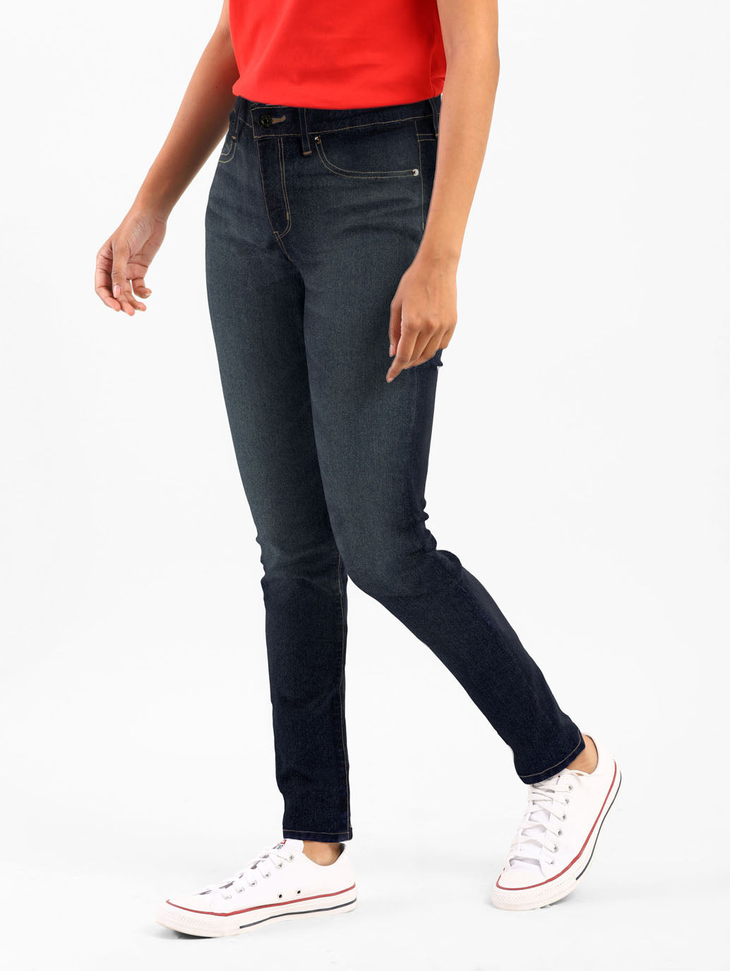 Women's 711 Navy Blue Skinny Fit Mid Rise Jeans