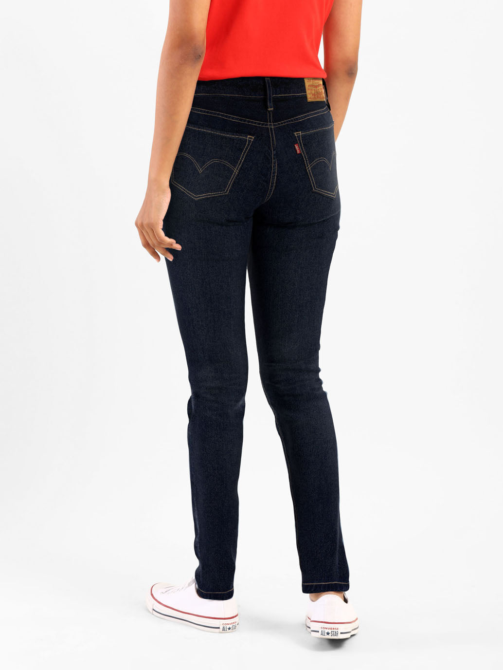 Women's 711 Navy Blue Skinny Fit Mid Rise Jeans - 09a7003c-c6f5-4bae-85a4-3afacbba8d74 View