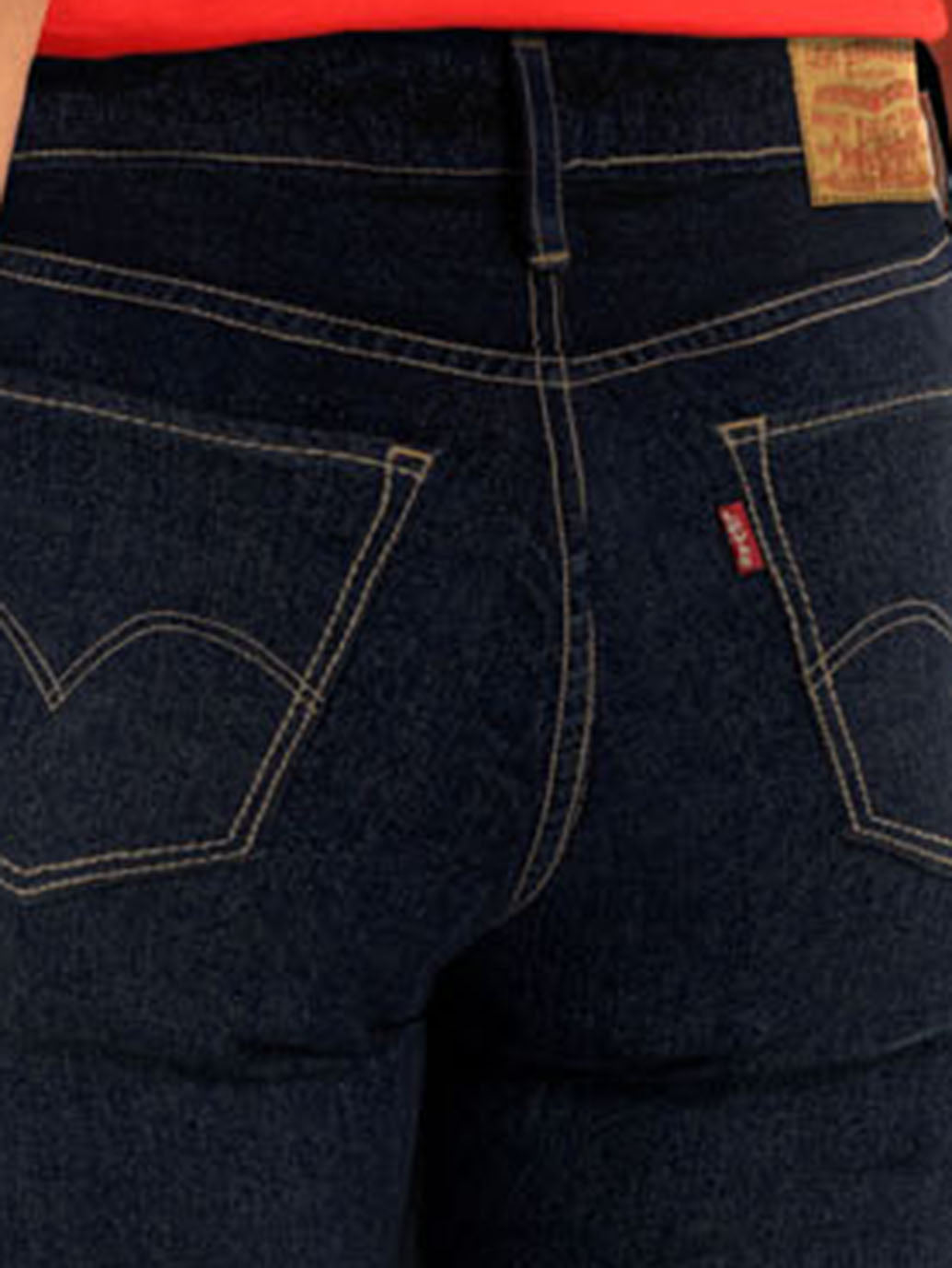 Women's 711 Navy Blue Skinny Fit Mid Rise Jeans - BackDetail View