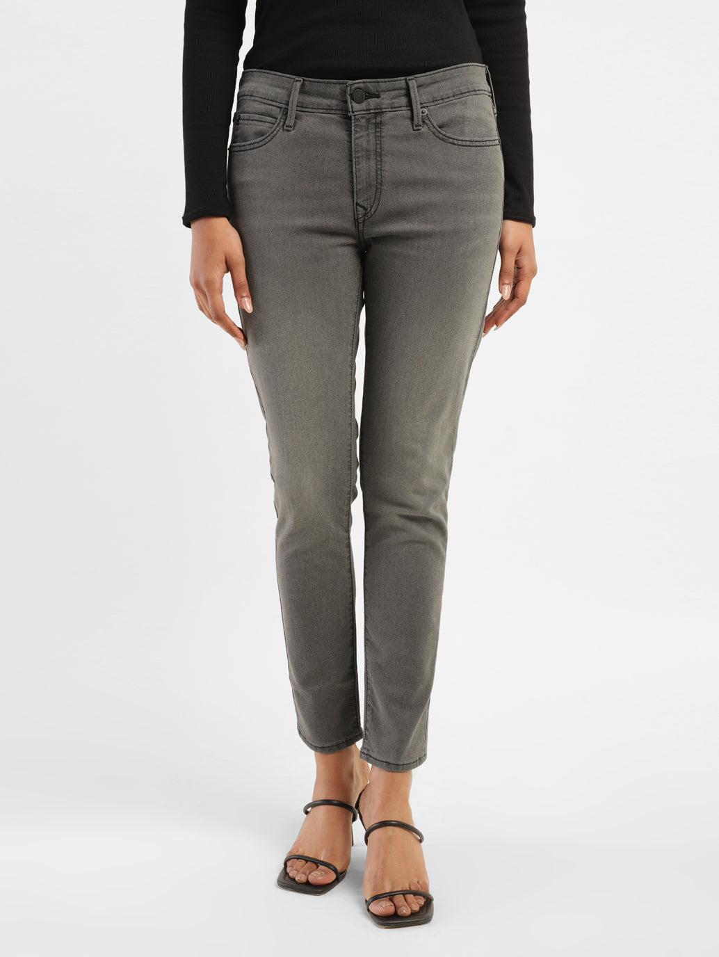 Women's 711 Grey Skinny Fit Mid Rise Jeans - 8ed6e373-7e93-450b-8749-a9c29311a67a View