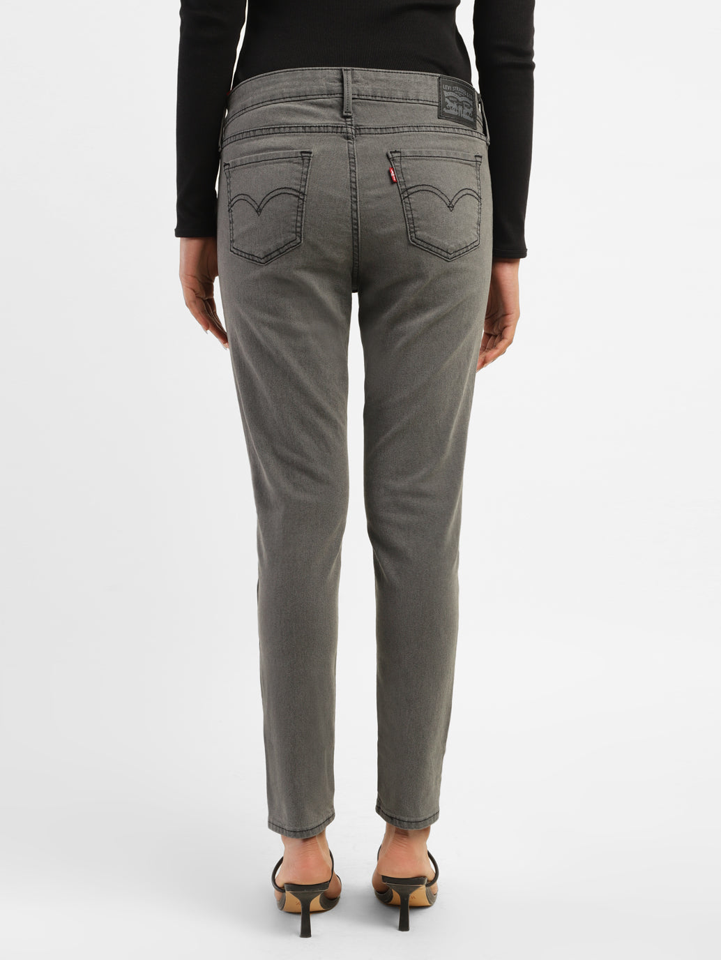Women's 711 Grey Skinny Fit Mid Rise Jeans - 38d13400-d056-4471-bf1e-92a4384cc530 View