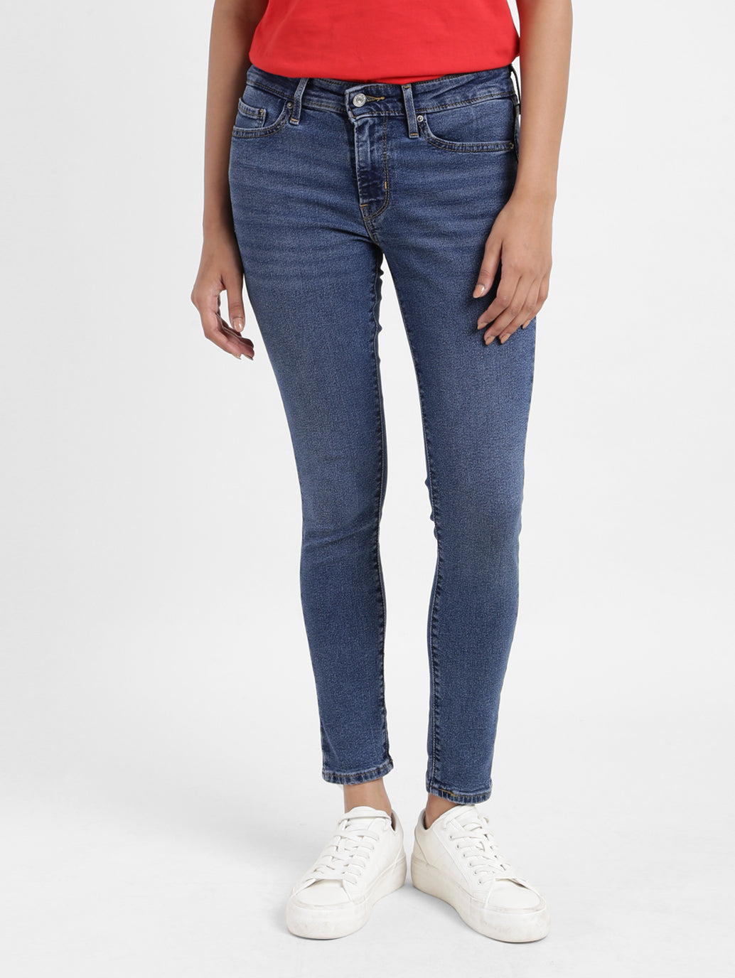 Women's 711 Blue Skinny Fit Mid Rise Jeans - 73d7ef54-220a-4417-b156-08387a182b4a View