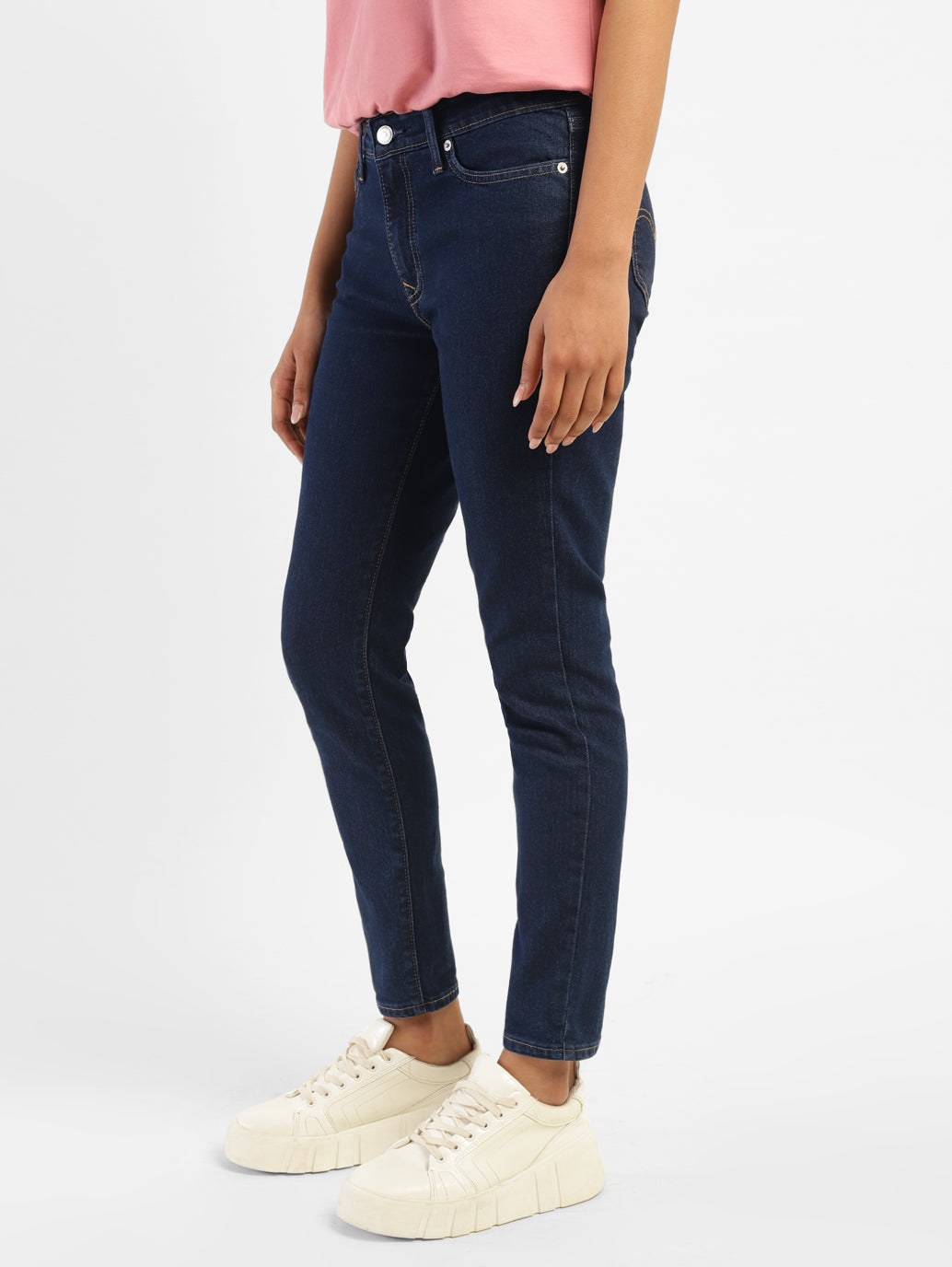 Women's 711 Navy Blue Skinny Fit Mid Rise Jeans - 721da67c-3810-40cc-8d16-bbb4cc65d8d1 View